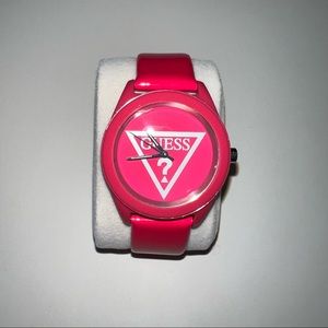 Guess Triangle Logo Hot Pink Watch